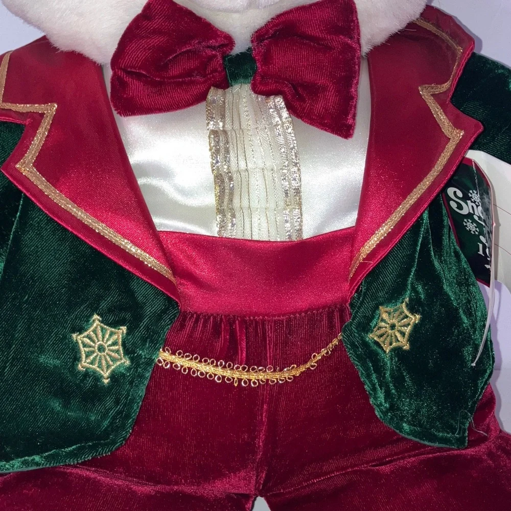 1998 Snowflake Teddy Bear with Red and Green Outfit‎ & Hat